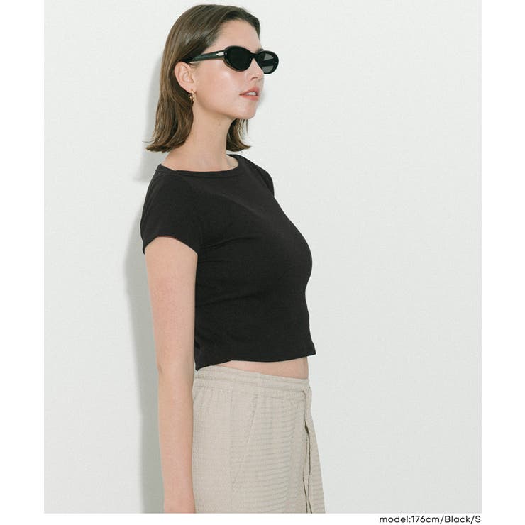 リブワイドネックTシャツ | coca | 詳細画像15 