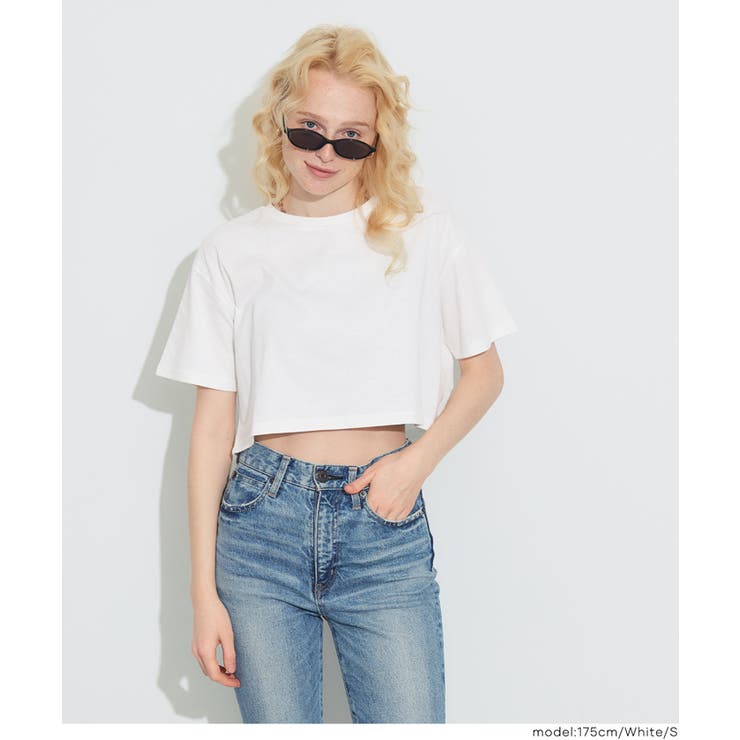 [White] | クロップドワイドTシャツ | coca