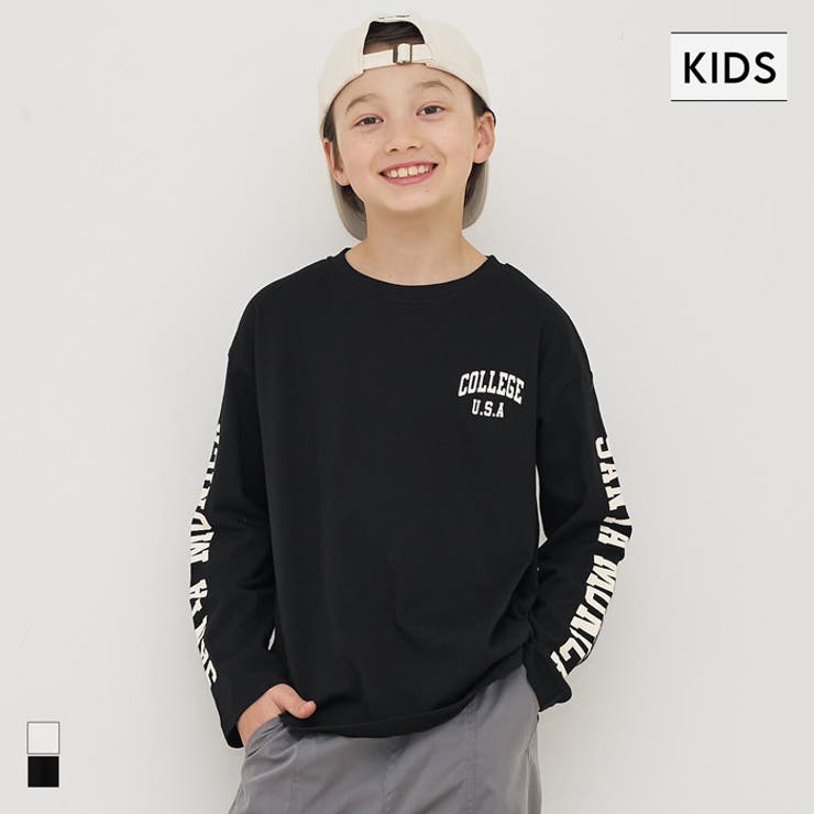 袖プリント長袖Tシャツ | coca | 詳細画像1 