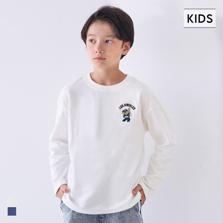 ワンポイント刺繍長袖Tシャツ キッズ | coca | 詳細画像1 