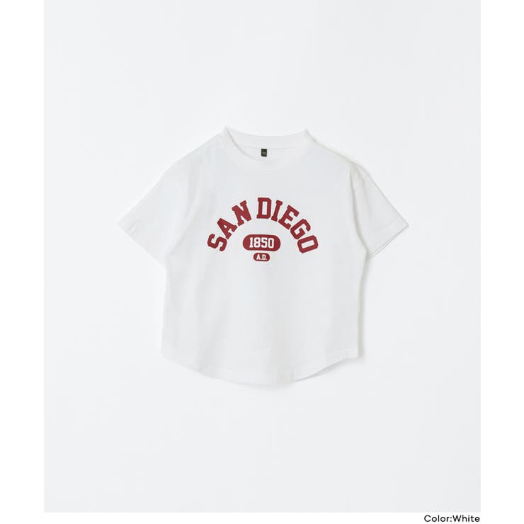 ラウンドテールカットプリント半袖Tシャツ | coca | 詳細画像14 
