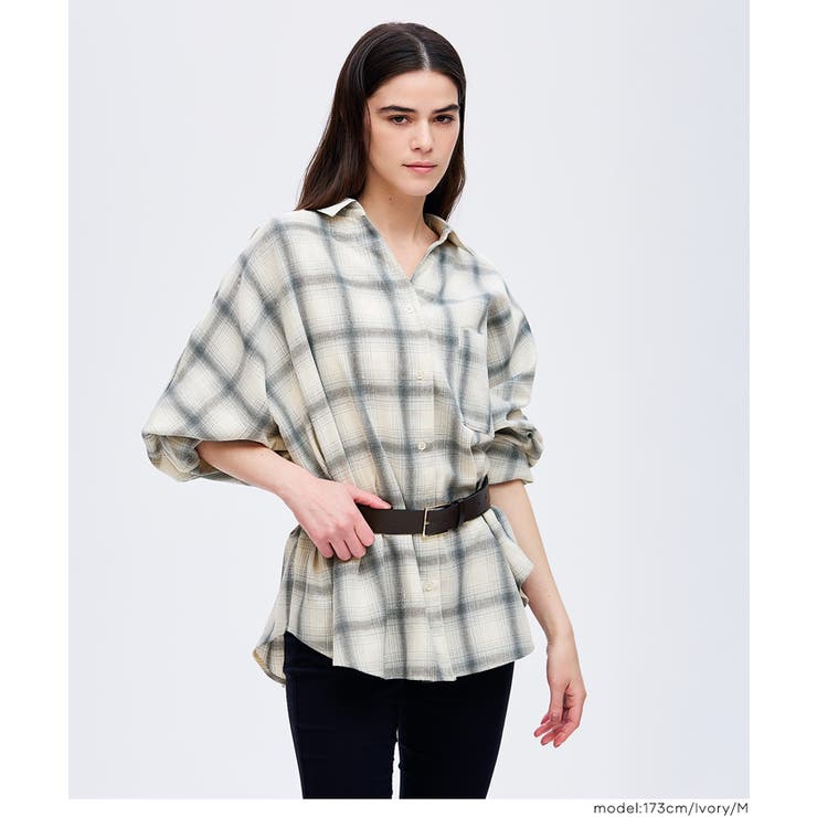 ドルマンスリーブチェックシャツ | coca | 詳細画像12 