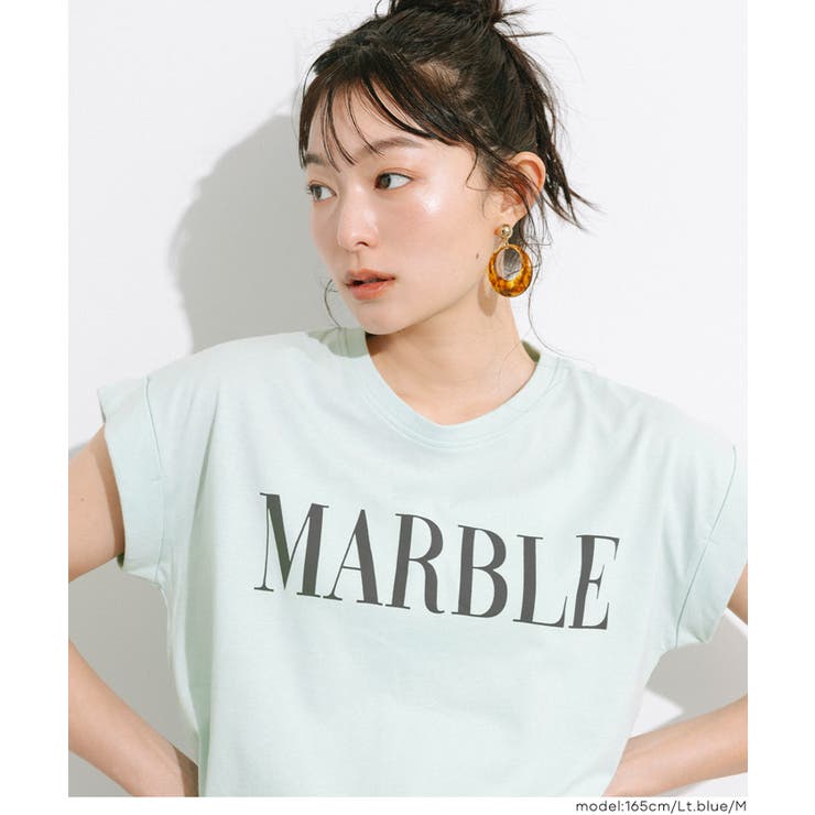 ［Lt.blue］ | フレンチスリーブプリントTシャツ | coca