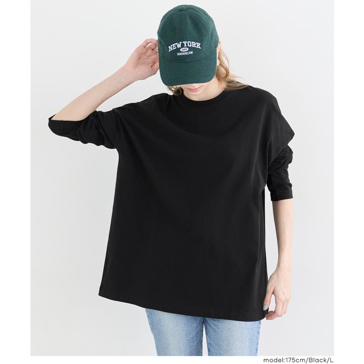 [Black] | コットンロングTシャツ レディース | coca