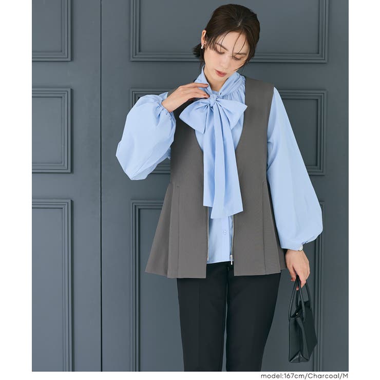 ［Charcoal］ | 【セレモニー】タックペプラムベスト | coca