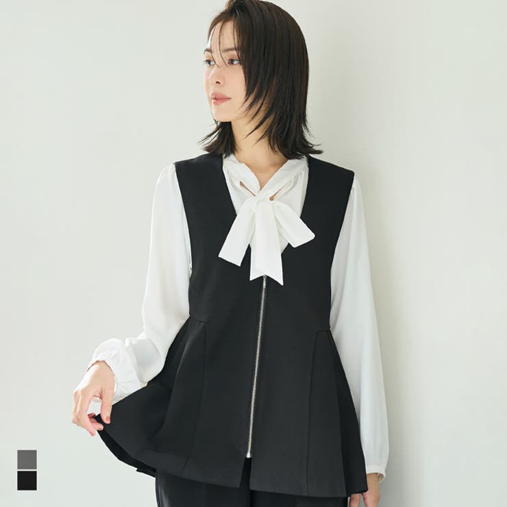 【セレモニー】タックペプラムベスト | coca | 詳細画像1 