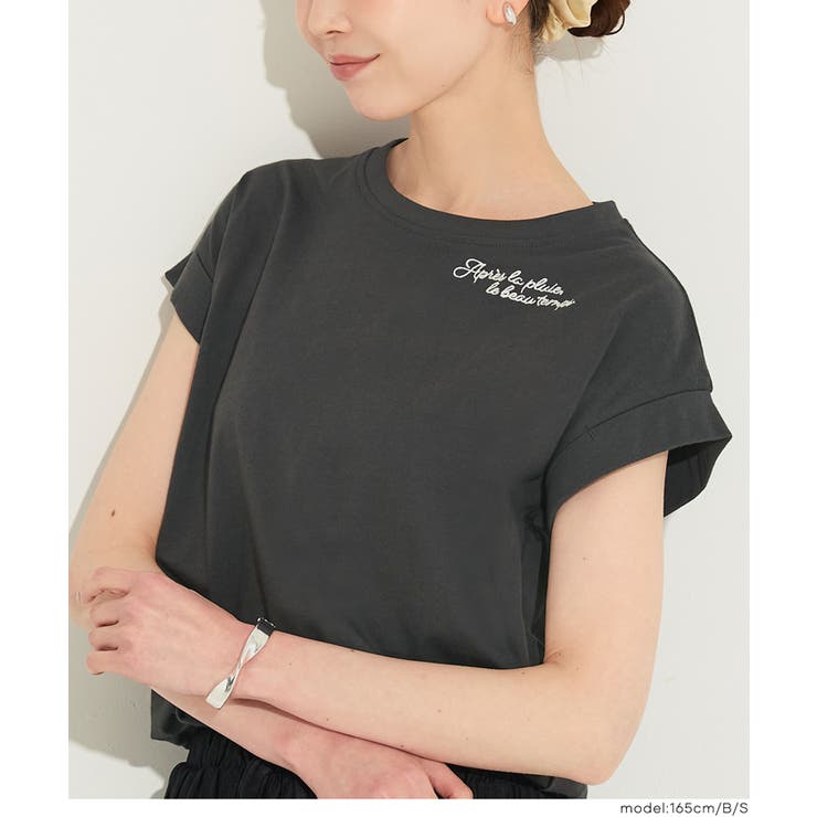 フレンチスリーブ刺繍Tシャツ | coca | 詳細画像9 