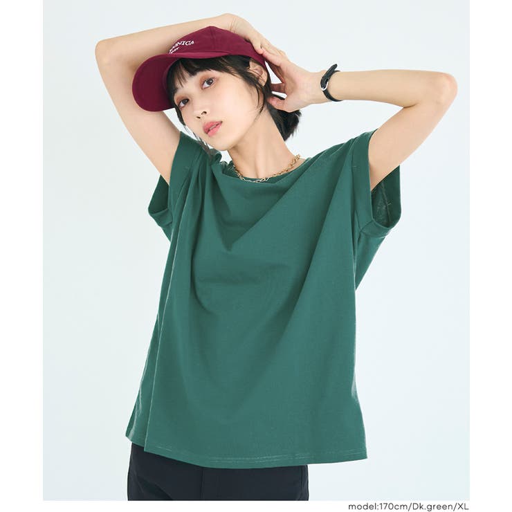 ［Dk.green］ | 〈４サイズ展開〉フレンチスリーブTシャツ | coca