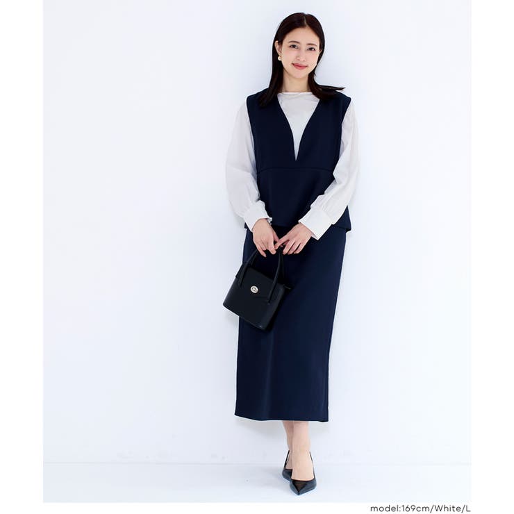 バックジップノーカラーブラウス | coca | 詳細画像11 