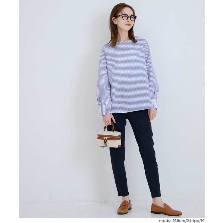 バックジップノーカラーブラウス | coca | 詳細画像13 