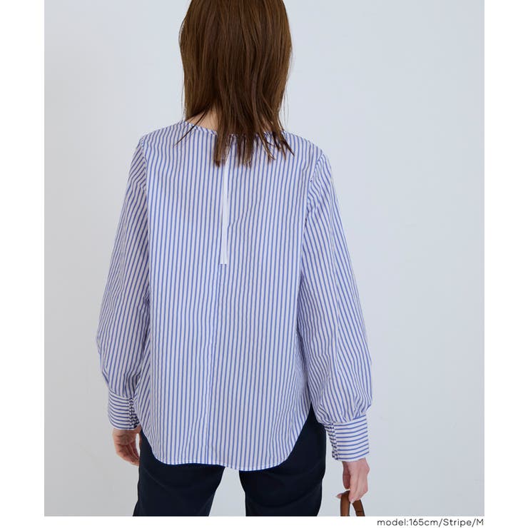 バックジップノーカラーブラウス | coca | 詳細画像14 