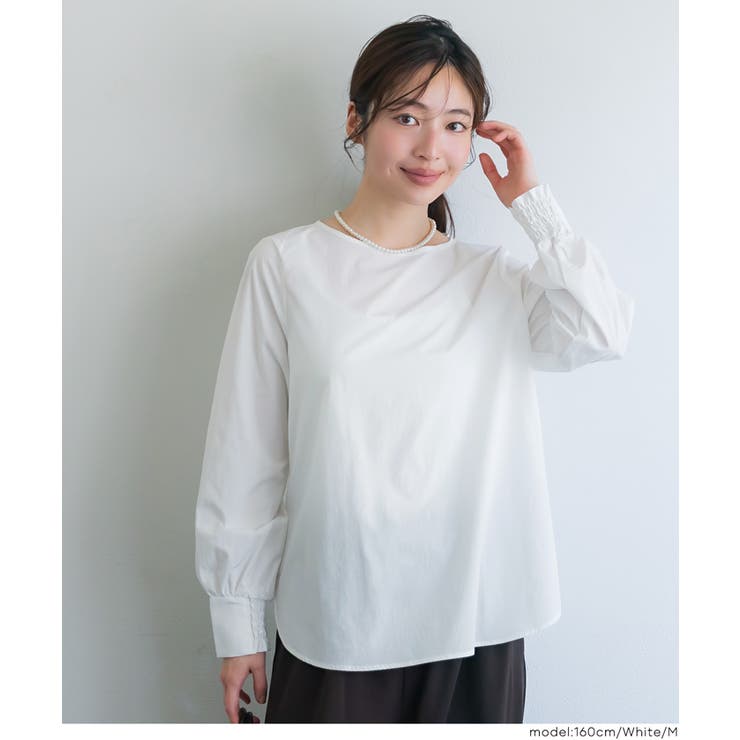 バックジップノーカラーブラウス | coca | 詳細画像7 