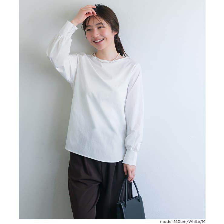 バックジップノーカラーブラウス | coca | 詳細画像10 