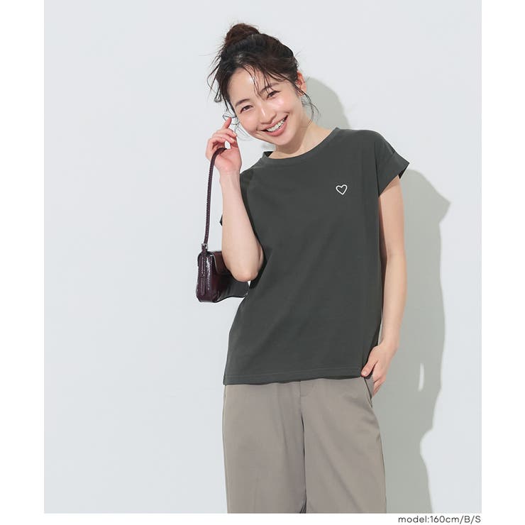 ［B］ | 〈４サイズ展開〉フレンチスリーブ刺繍Tシャツ | coca