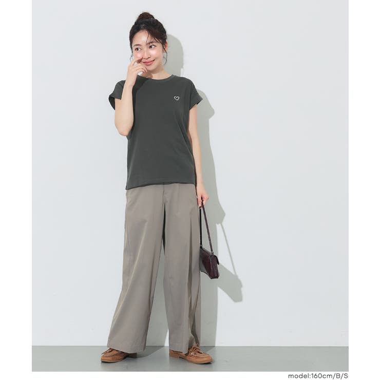 〈４サイズ展開〉フレンチスリーブ刺繍Tシャツ | coca | 詳細画像16 