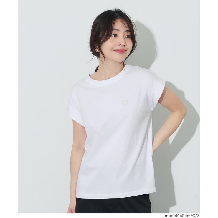 ［A］ | 〈４サイズ展開〉フレンチスリーブ刺繍Tシャツ | coca