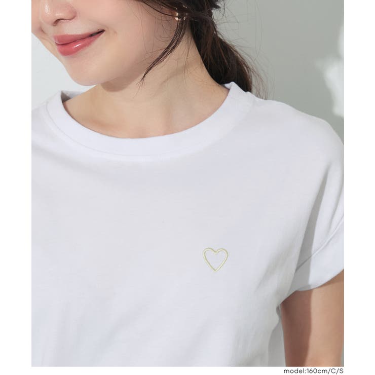 〈４サイズ展開〉フレンチスリーブ刺繍Tシャツ | coca | 詳細画像19 
