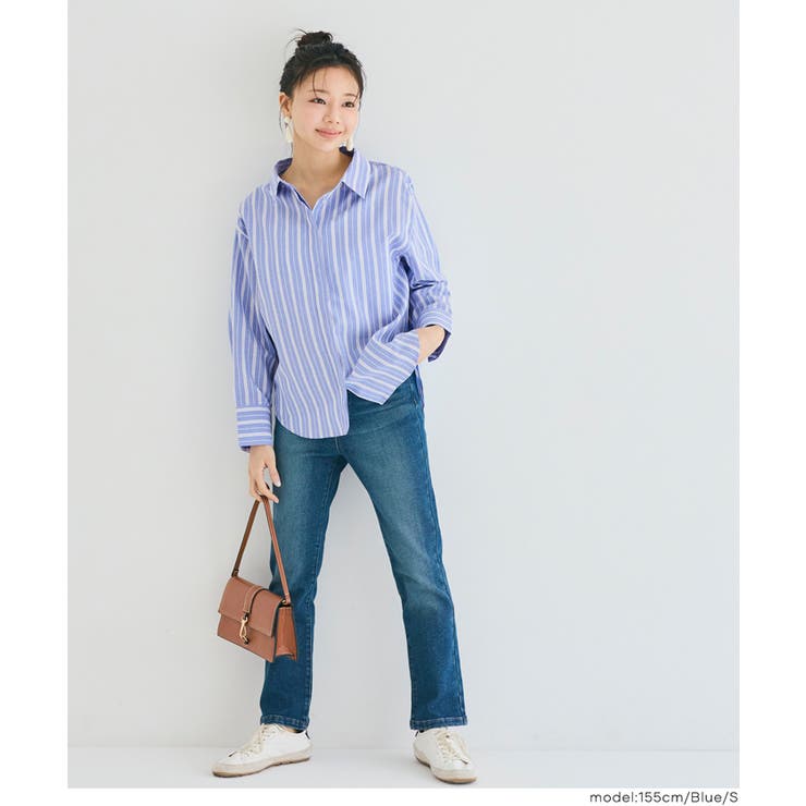 ストライプ金釦オーバーサイズシャツ | coca | 詳細画像12 