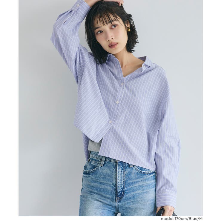 ［Blue］ | クロップドオックスシャツ | coca