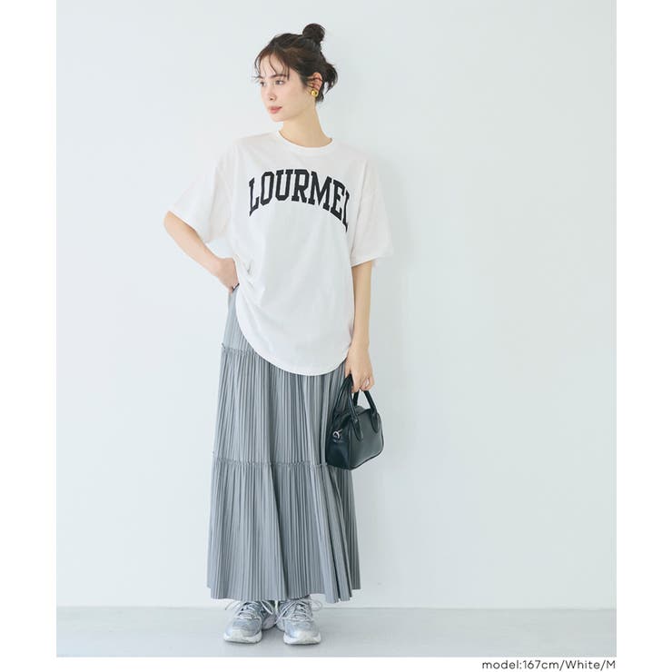 テールカットカレッジビッグTシャツ レディース | coca | 詳細画像13 