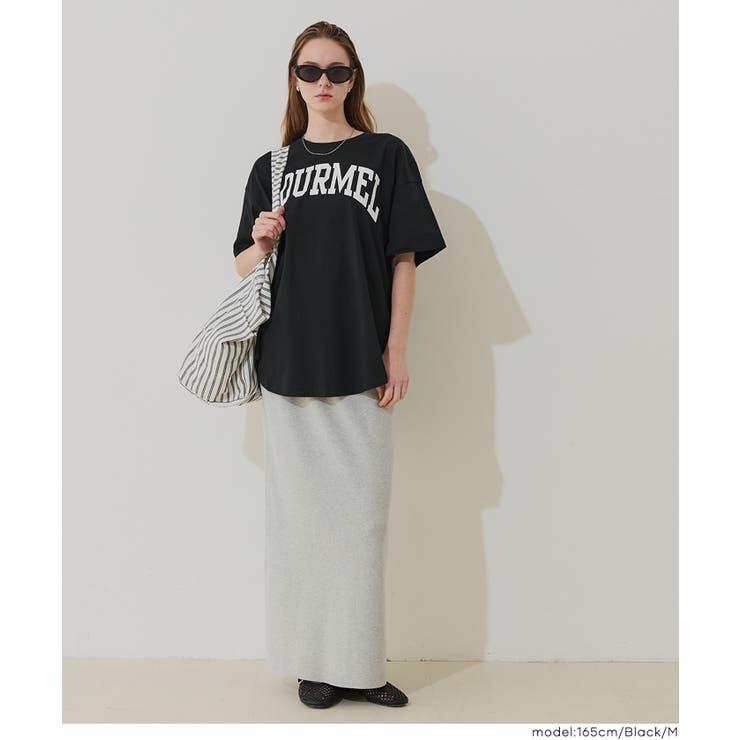 テールカットカレッジビッグTシャツ レディース | coca | 詳細画像9 