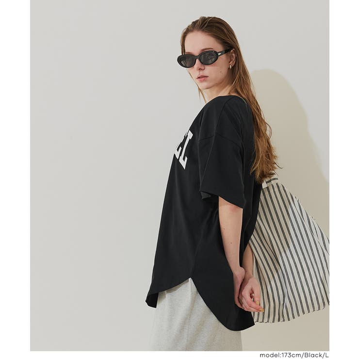 テールカットカレッジビッグTシャツ レディース | coca | 詳細画像10 