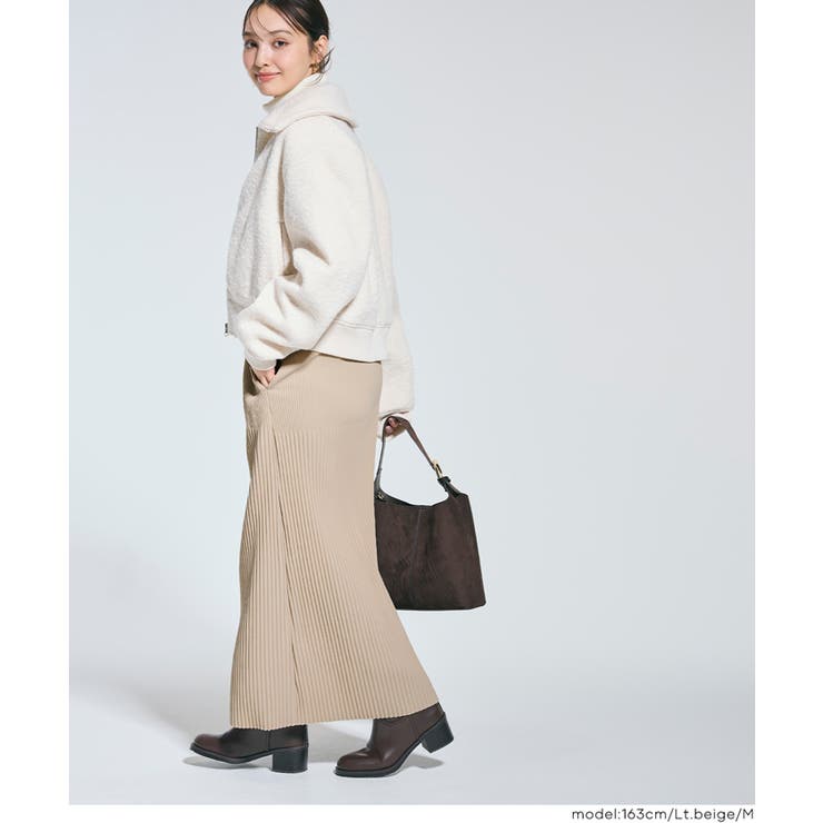 【DAILY WARM】裏起毛ランダムリブロングIラインスカート | coca | 詳細画像11 