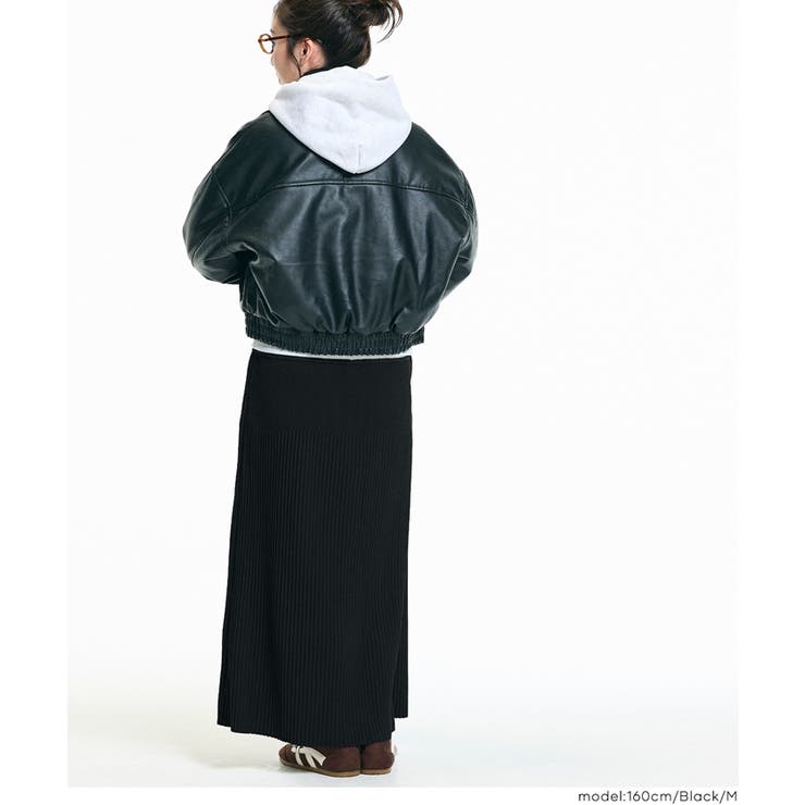 【DAILY WARM】裏起毛ランダムリブロングIラインスカート | coca | 詳細画像15 