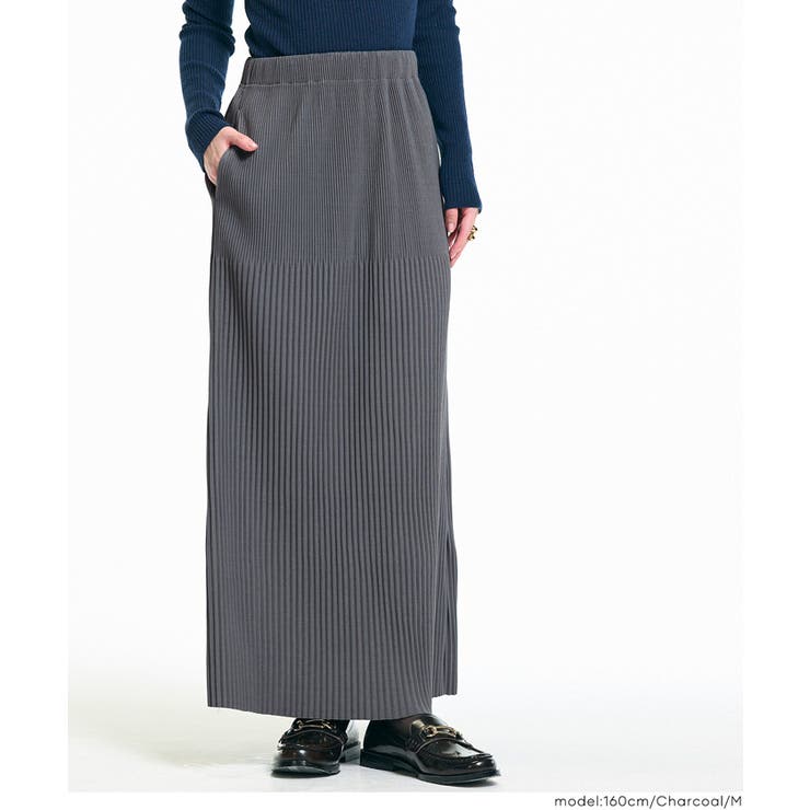 【DAILY WARM】裏起毛ランダムリブロングIラインスカート | coca | 詳細画像19 