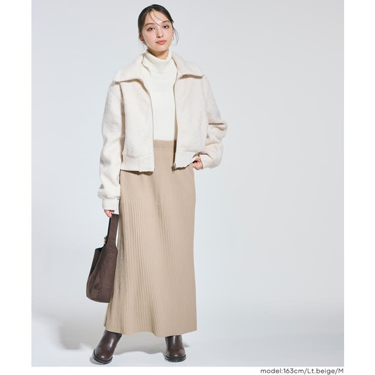 【DAILY WARM】裏起毛ランダムリブロングIラインスカート | coca | 詳細画像10 