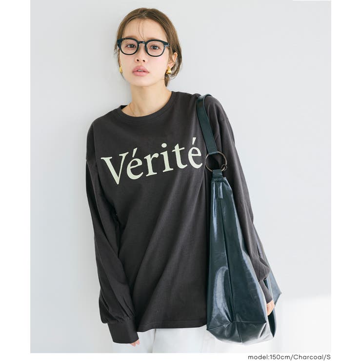 ［Charcoal］ | コットンビッグシルエットロゴTシャツ | coca