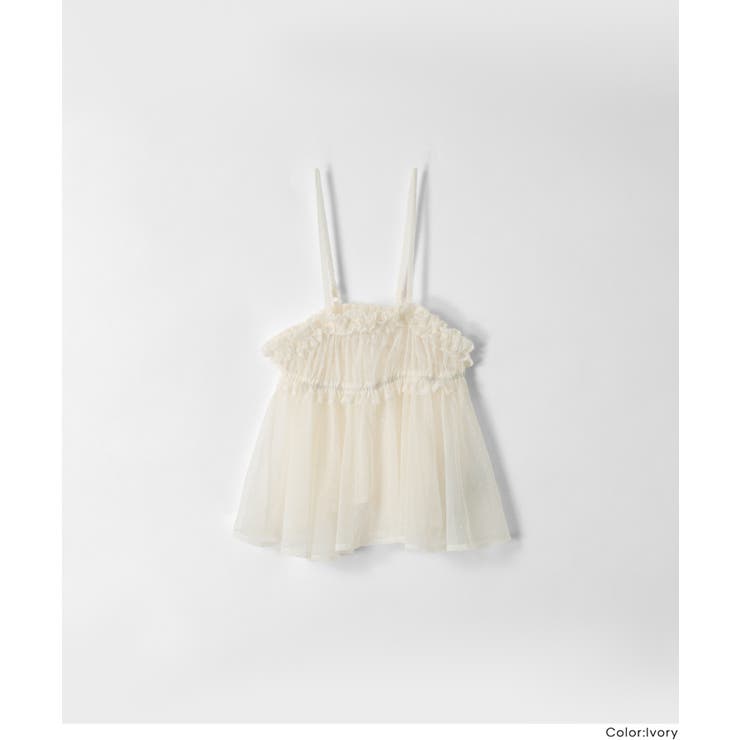 ドットチュールがガーリーなドットチュールビスチェ | coca | 詳細画像15 