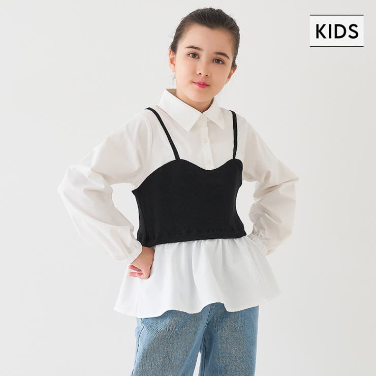 レイヤード風で着映えるビスチェドッキングシャツ | coca | 詳細画像1 