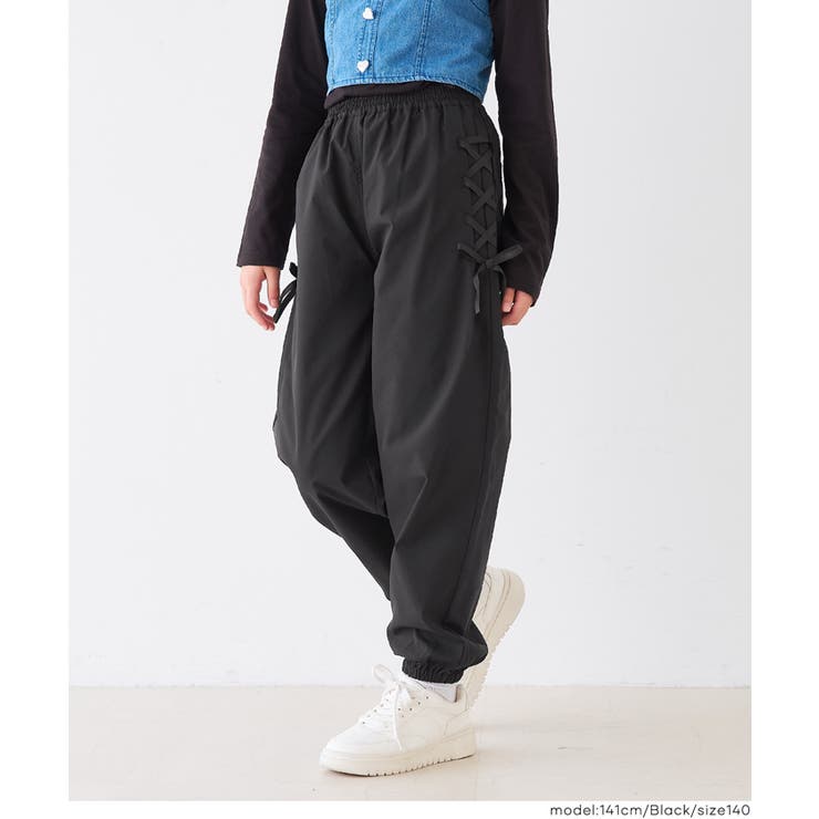 [Black] | サイドレースアップパンツ キッズ | coca