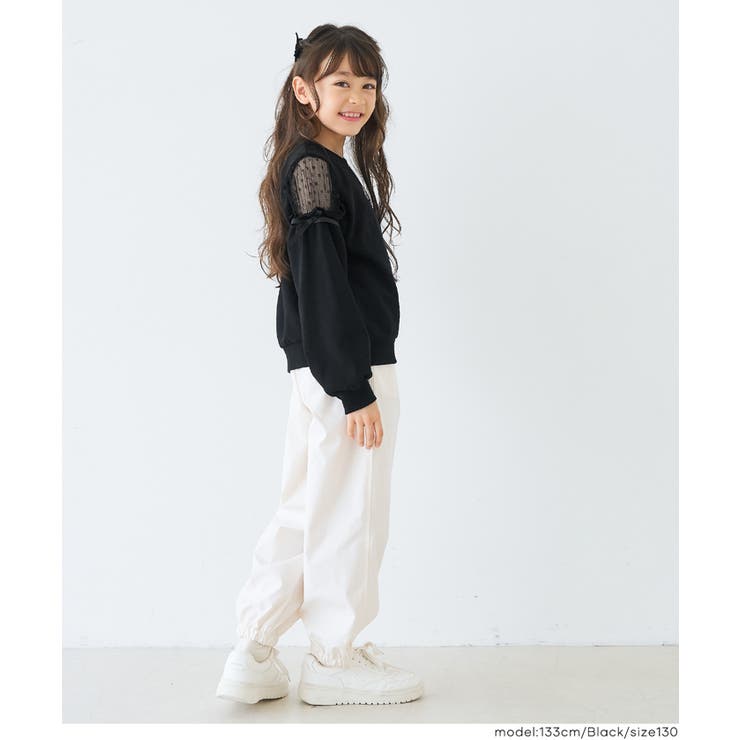 肩あきチュールスウェットトップス キッズ[品番：PA000017525]｜coca
