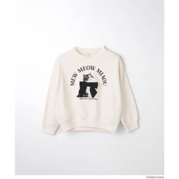 ネコリボンスウェットトップス | coca | 詳細画像12 