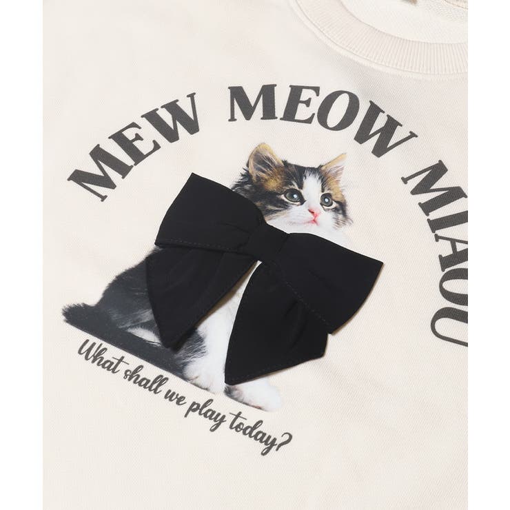 ネコリボンスウェットトップス | coca | 詳細画像14 