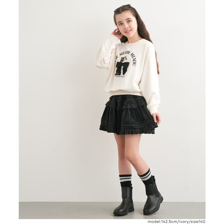 ネコリボンスウェットトップス | coca | 詳細画像5 