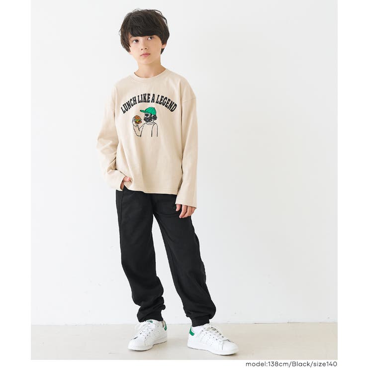 [Black] | 刺繍スウェットジョガーパンツ キッズ | coca