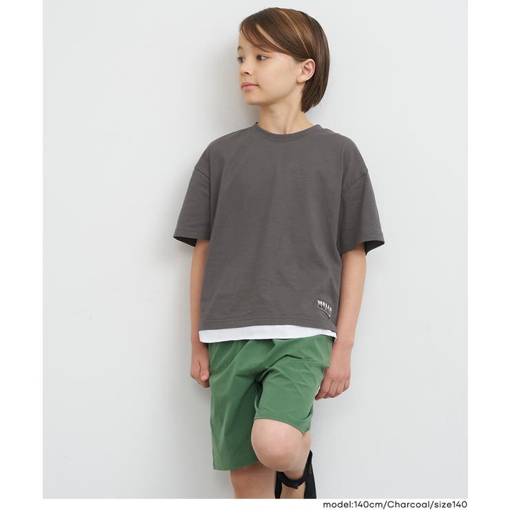 ［Charcoal］ | レイヤード半袖Tシャツ | coca
