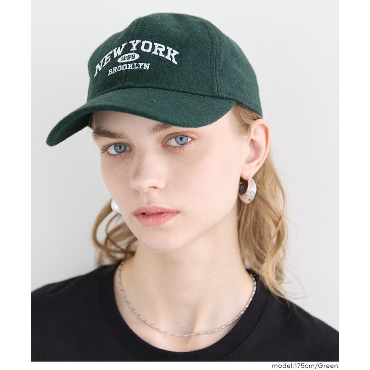 ［Green］ | フェイクウールロゴキャップ レディース | coca