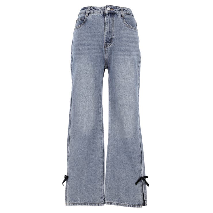 さりげない可愛さをプラス。ベロアリボンデニム | coca | 詳細画像2 