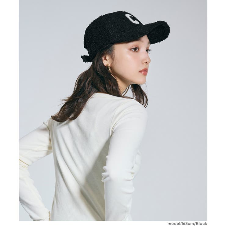 カジュアルに素材で季節感プラス。ボアロゴキャップ | coca | 詳細画像10 