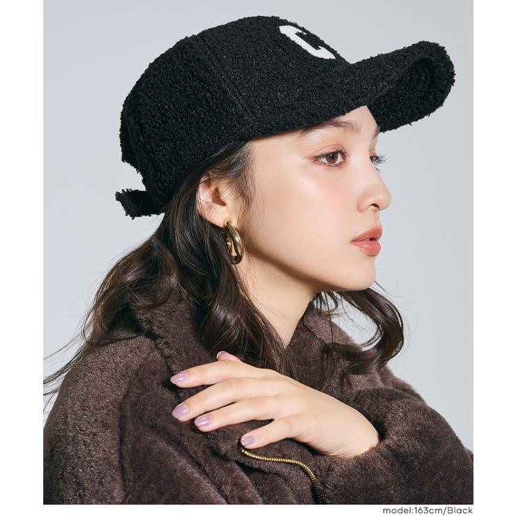 カジュアルに素材で季節感プラス。ボアロゴキャップ | coca | 詳細画像12 