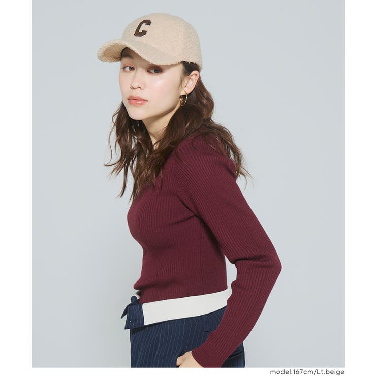 カジュアルに素材で季節感プラス。ボアロゴキャップ | coca | 詳細画像5 