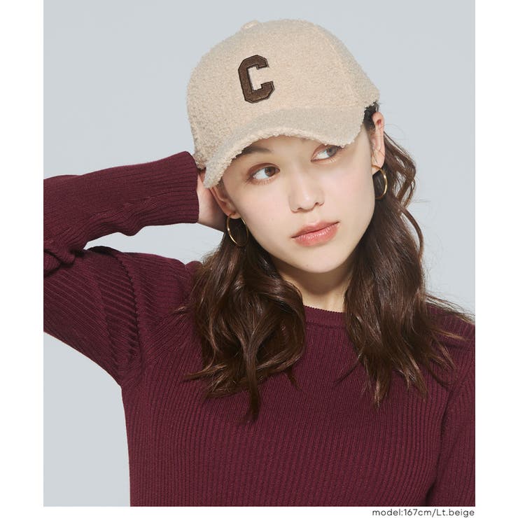 ［Lt.beige］ | カジュアルに素材で季節感プラス。ボアロゴキャップ | coca