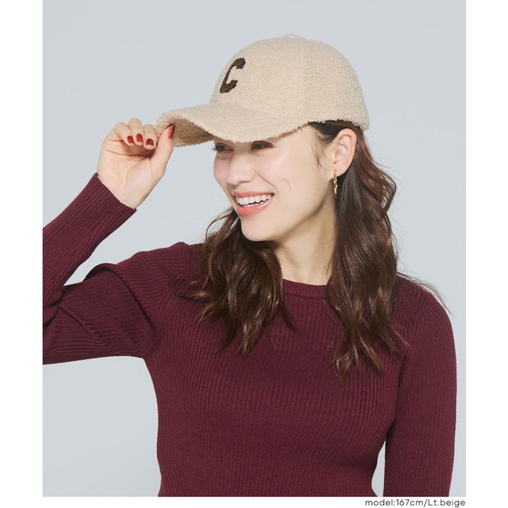 カジュアルに素材で季節感プラス。ボアロゴキャップ | coca | 詳細画像7 