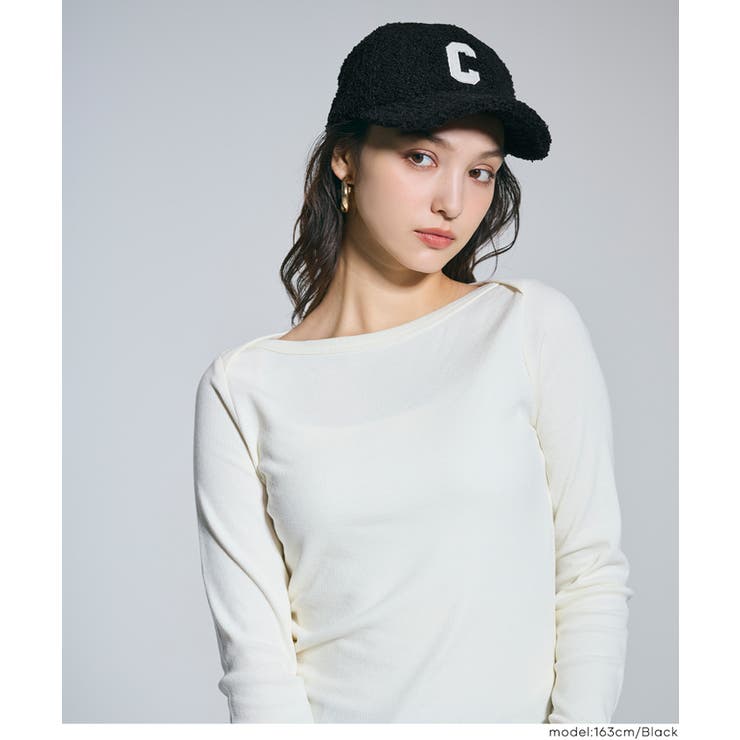 カジュアルに素材で季節感プラス。ボアロゴキャップ | coca | 詳細画像9 