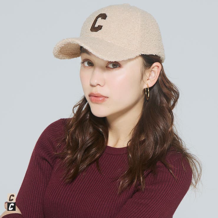 カジュアルに素材で季節感プラス。ボアロゴキャップ | coca | 詳細画像1 