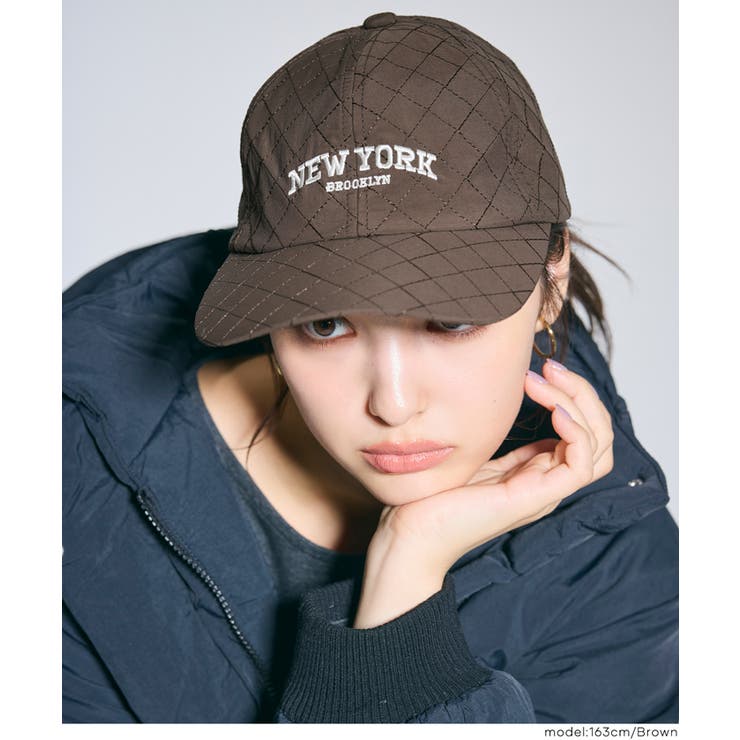 ［Brown］ | コーデのアクセントに◎キルティングロゴキャップ | coca